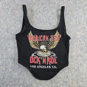 Social Culture American Tour Rock'n'Roll Los Angeles Graphic Tank Top Black M